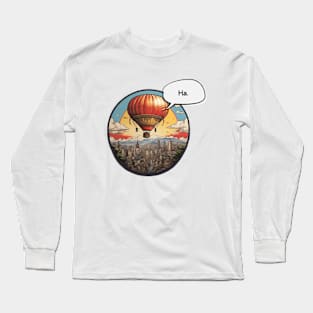 Air Balloon Aircraft Sky Wings Travelling Vintage Long Sleeve T-Shirt